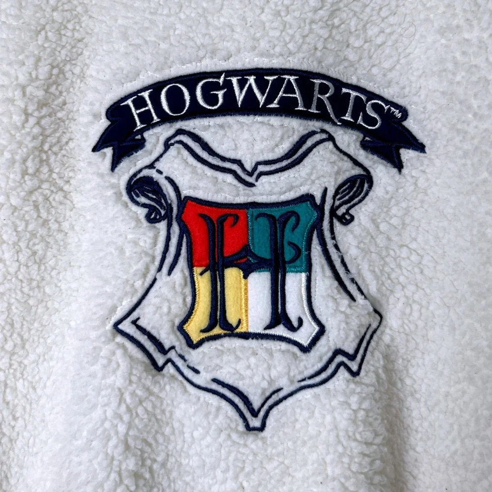 Harry Potter Girls XL 16-18 Winter White Sherpa Hogwarts Pajama Set Navy Blue
